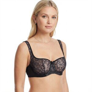 Rosme Black Lightly Lined Underwire Bra NEW 38C